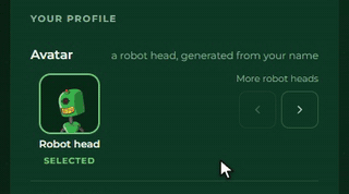 Auf Profil durch die Roboterköpfe blättern