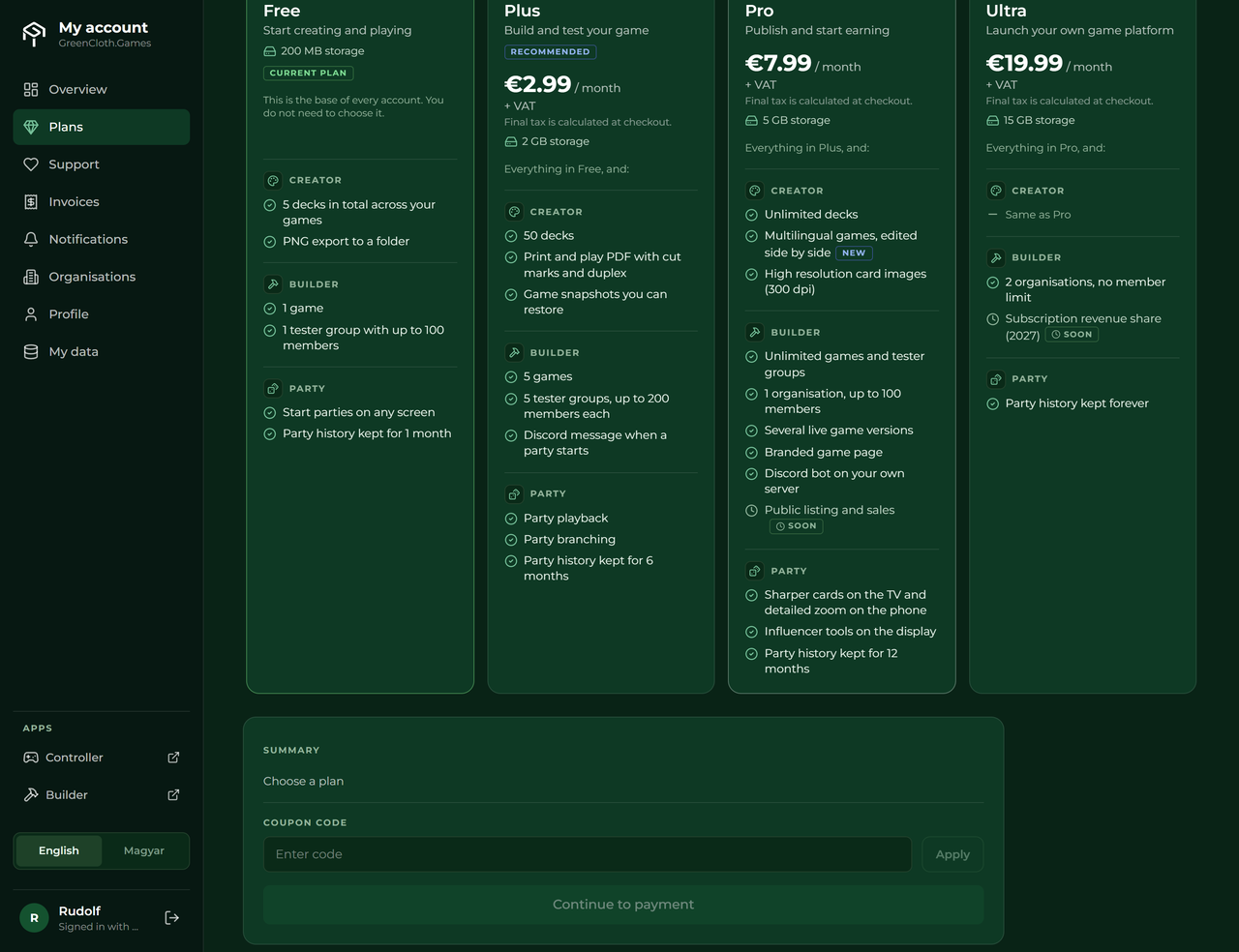 Konto: die Paketauswahl mit dem Paketvergleich